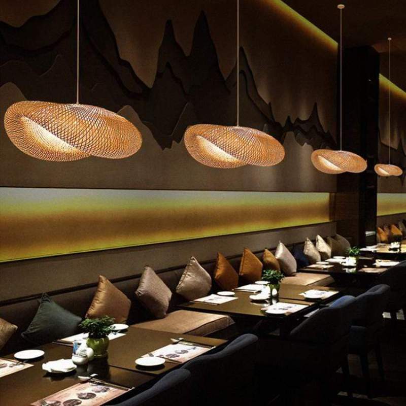 Muto Moderne LED Lampade a Sospensione Bambù Sala da Pranzo/Cucina