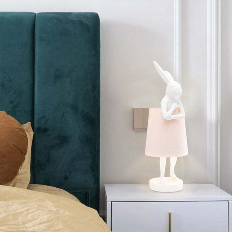 Alice Moderna Coniglio Balletto LED Lampada da Tavolo Bianco/Oro Camera da Letto/Soggiorno