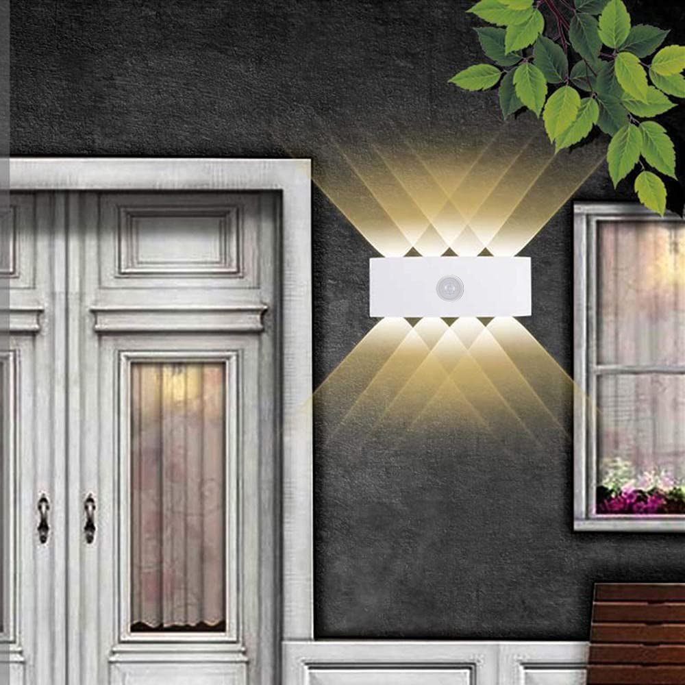 Ray LED Applique da Esterni Metallo/Acrilico Nero/Bianco Moderna Semplice