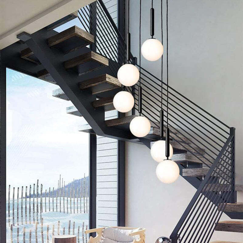 Valentina Moderno LED Vetro Palla Lampade a Sospensione Bianco/Chiaro