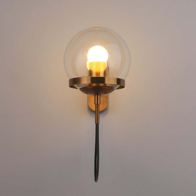 Silva Moderno LED Sfera Applique Metallo Vetro Nero/Bronzo Soggiorno/Camera da Letto
