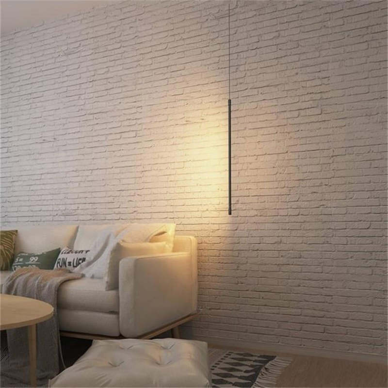 Arisha Minimalista Lampada a Sospensione Metallo/Acrilico Nero Lineare
