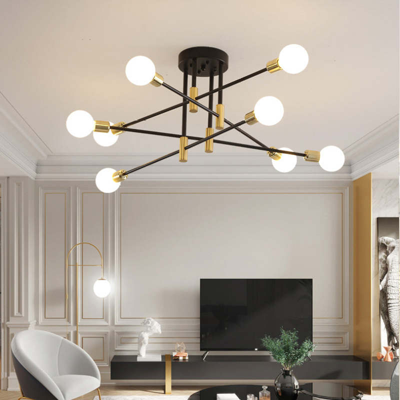 Valentina Minimalismo LED Plafoniere Nero/Oro Metallo Sala da Pranzo/Soggiorno/Camera da Letto
