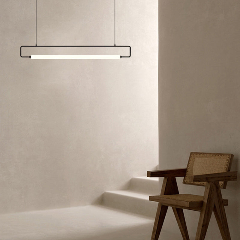 Edge Moderne Rettangolare LED Lampade a Sospensione Metallo Acrilico Oro/Nero Soggiorno/Camera da Letto