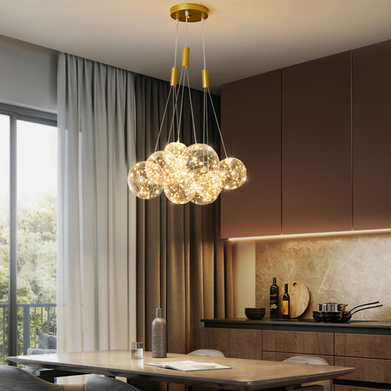 Valentina Moderni LED Lusso Lampade a Sospensione Vetro Ore Sfera Globo LED 3/5/9/15 Luci