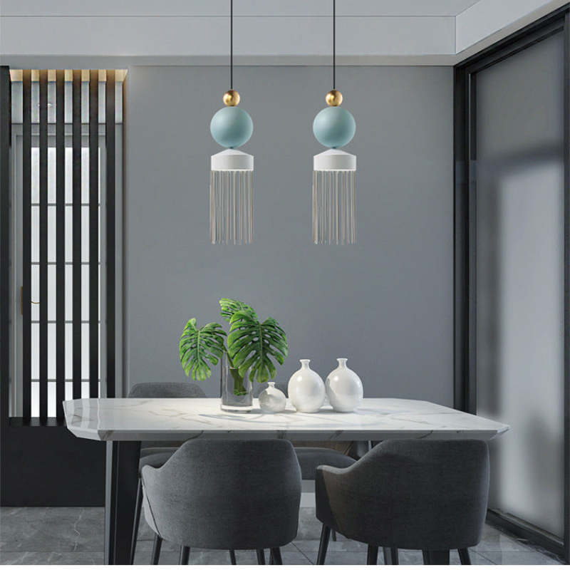 Colon Design LED Lampada a Sospensione Metallo Nappa Campanelli Eolici Moderna Soggiorno/Camera da Letto