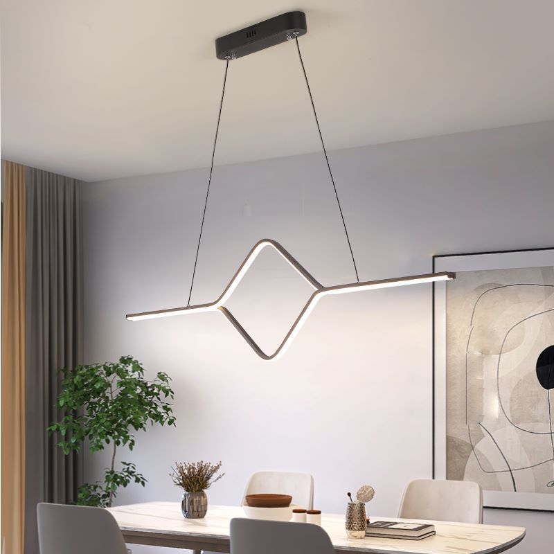 Bouvet Moderna LED Lineare Quadrato Lampada a Sospensione Oro/Nero Soggiorno/Camera da Letto