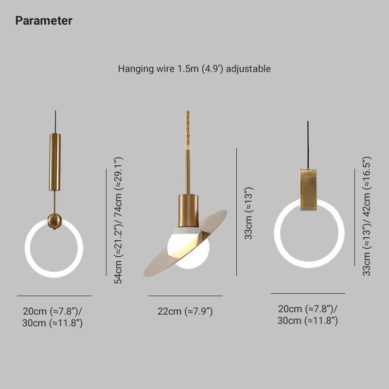 Arisha Nordiche Metallo/Vetro Lampade a Sospensione Camera da Letto
