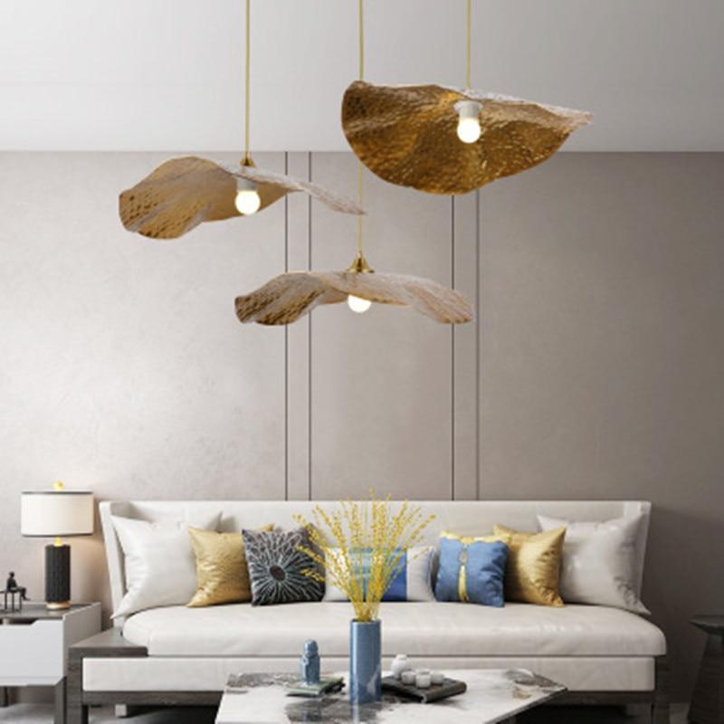 Arisha Natura Lotus Foglia Metallo Lampade a Sospensione Oro