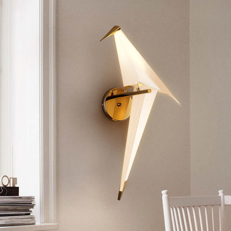 Arisha Bellissimo LED Uccello Art-Deco Applique Metallo Acrilico Soggiorno/Camera da Letto