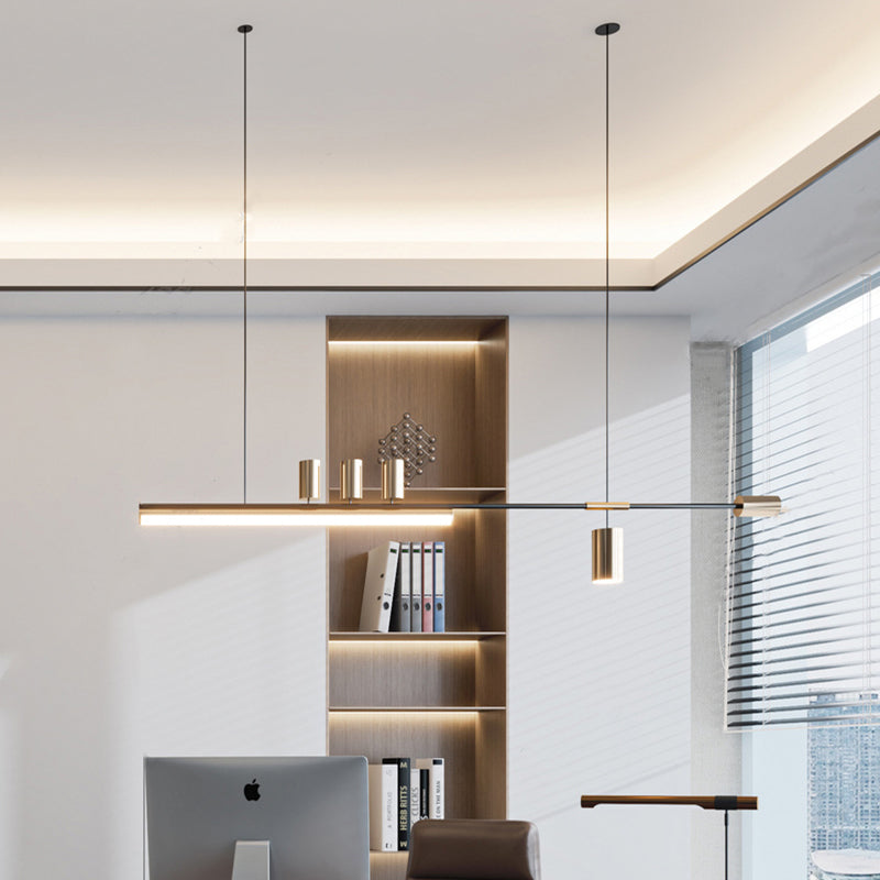 Arisha Lampada a Sospensione Metallo/Acrilico Oro/Nero Lineare Moderna