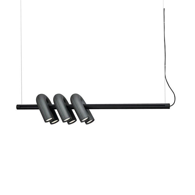 Felix Moderno LED Lampada a Sospensione Lineare A Forma di U Grigio/Rosa/Nero/Azzurro Metallo Acrilico Sala da Pranzo/Soggiorno/Camera da Letto
