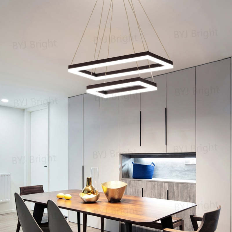 Bouvet Moderno LED Lampada a Sospensione 5 Stratificato Nera Soggiorno/Camera da Letto