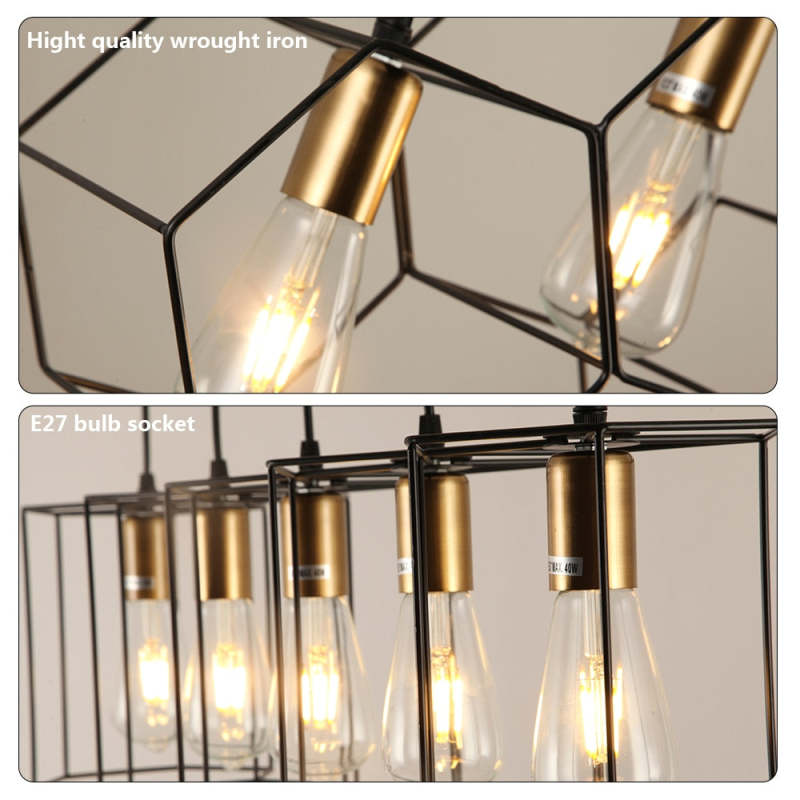 Bouvet Rustico Agriturismo LED Lampada a Sospensione Metallo Nero Soggiorno/Camera da Letto