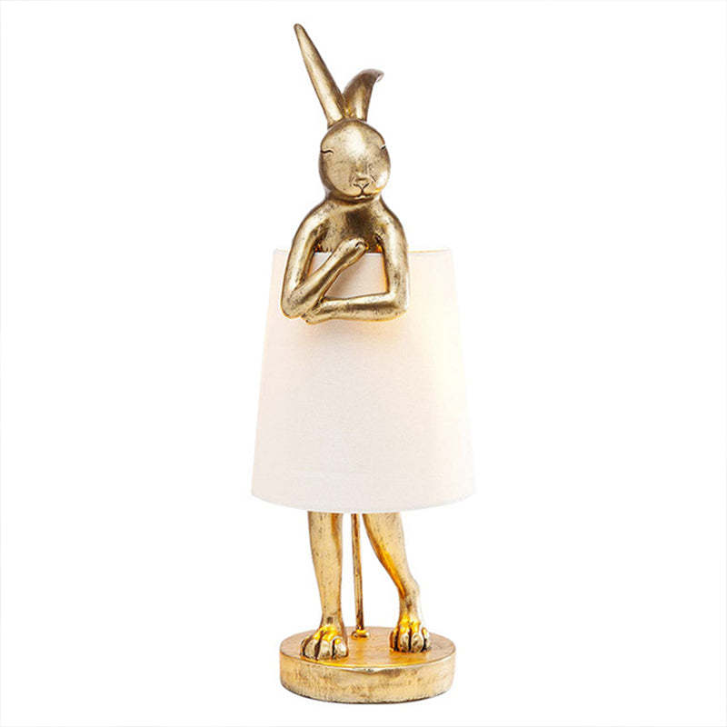 Alice Moderna Coniglio Balletto LED Lampada da Tavolo Bianco/Oro Camera da Letto/Soggiorno