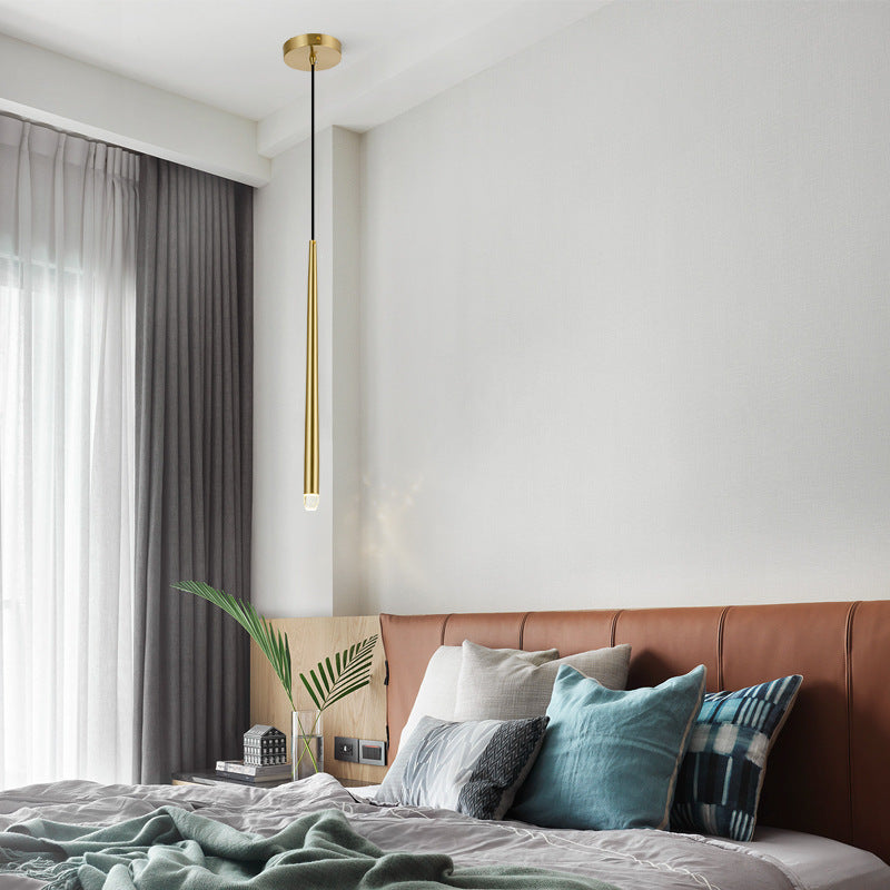 Carr Moderna LED Minimalismo Lampada a Sospensione Metallo Oro Lineare Soggiorno