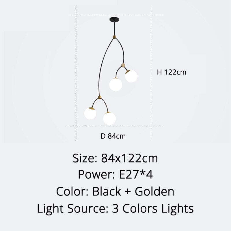 Valentina Minimalista Elegante Irregolare Lampadari Speciale Nera Soggiorno/Camera da Letto