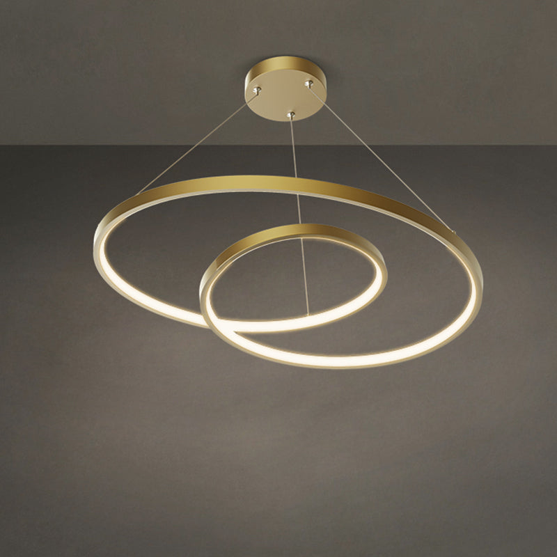 Arisha Moderno LED Cerchio Curvo Lampade a sospensione Metallo Nero/Oro Soggiorno/Camera da Letto