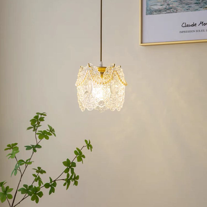Kirsten Bellissimo LED Lampade a Sospensione Metallo/Acrilico Bianco Francese Lacey Fiore Soggiorno/Camera da Letto