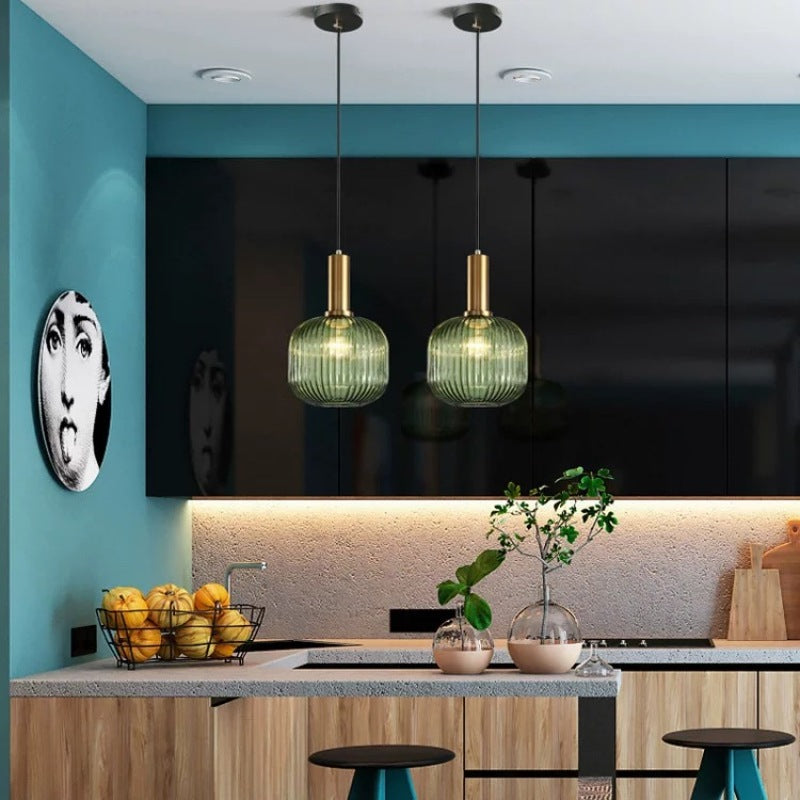 Hailie Design LED Lampade a Sospensione Metallo Vetro Verde/Grigio Cucina/Soggiorno/Camera da Letto
