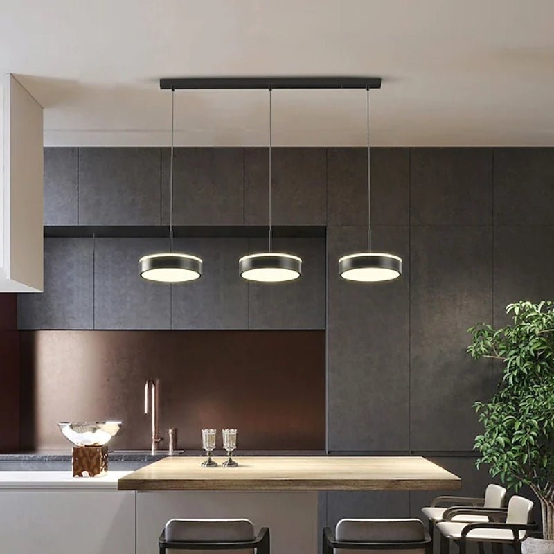 Arisha Moderni LED Lampade a Sospensione Metallo/Acrilico Nero/Oro Bar/Cucina