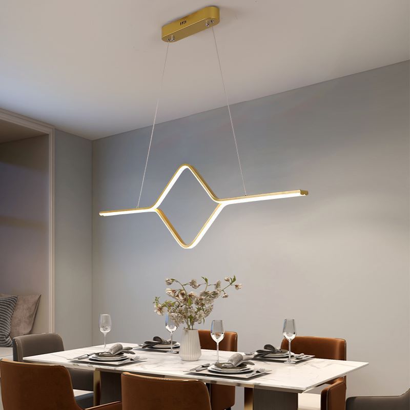 Bouvet Moderna LED Lineare Quadrato Lampada a Sospensione Oro/Nero Soggiorno/Camera da Letto