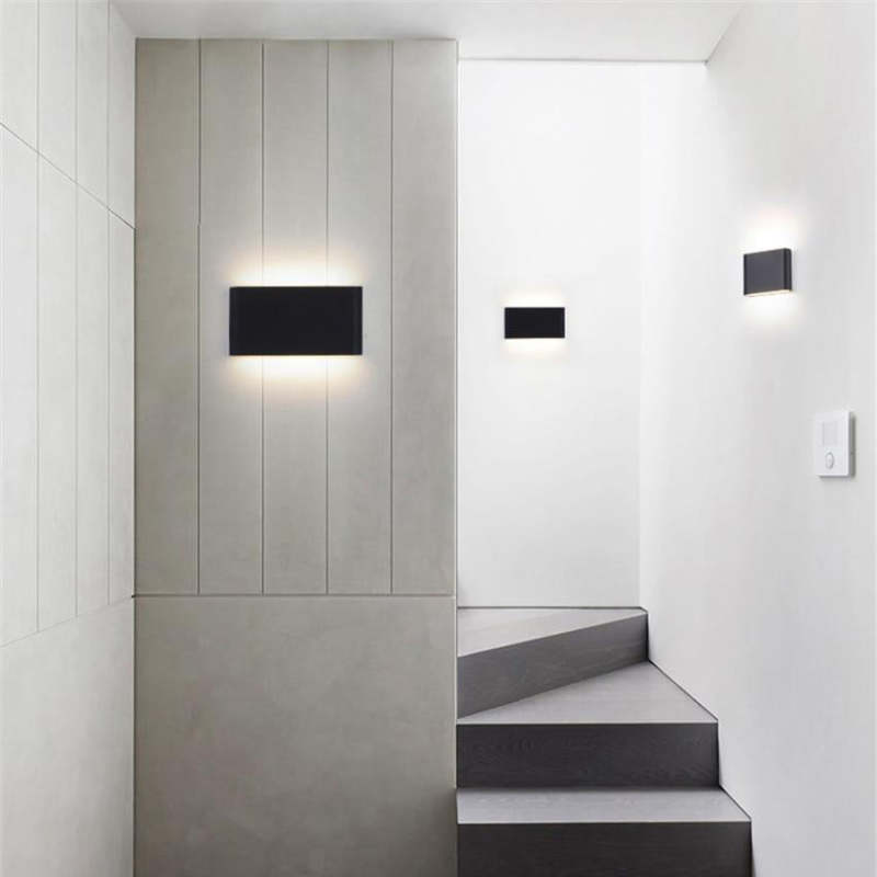 Ray Moderno Design LED Applique da Esterni Metallo Rettangolare