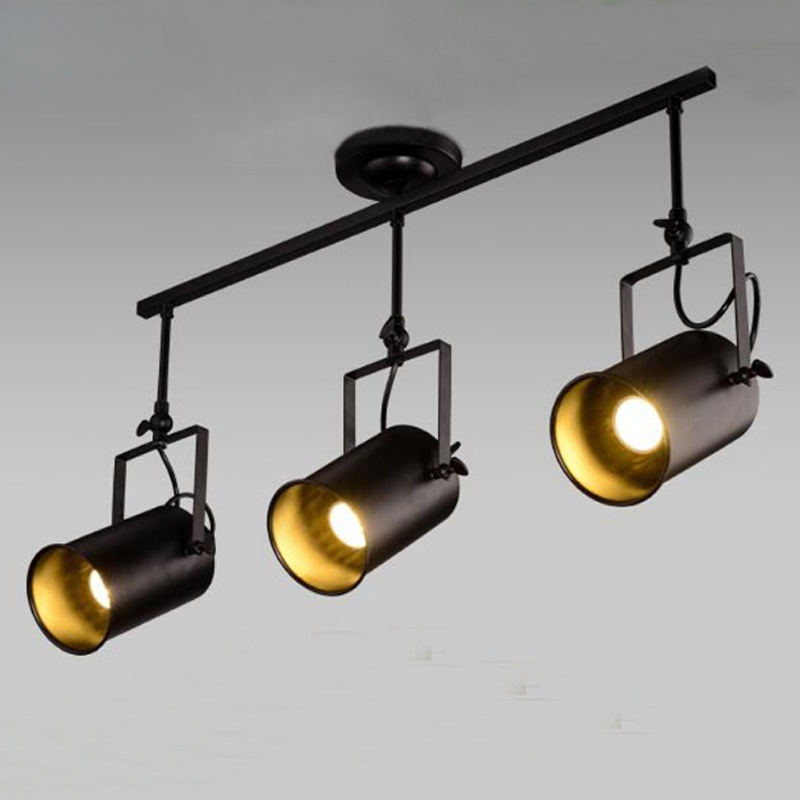 Silva Industriale LED Vintage Regolabile Plafoniere Nero Soggiorno/Camera da Letto