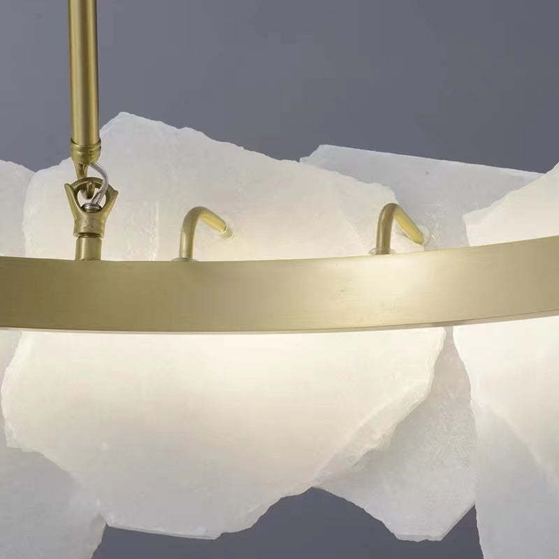 Marilyn Moderna LED Lampada a Sospensione Metallo Marmo Oro Rotondo Soggiorno/Camera da Letto