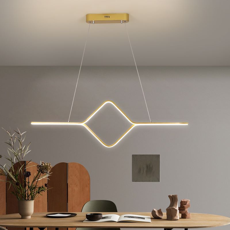 Bouvet Moderna LED Lineare Quadrato Lampada a Sospensione Oro/Nero Soggiorno/Camera da Letto