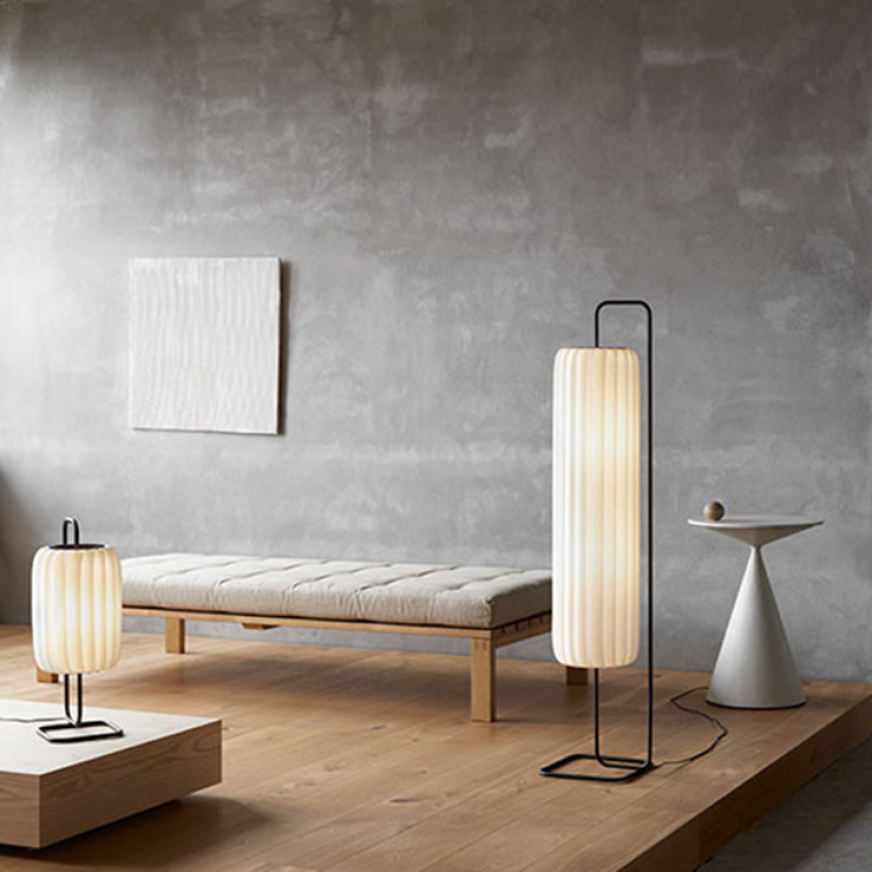 Ritta Tessuto Metallo Colonna Minimalista Lampade da Terra Soggiorno