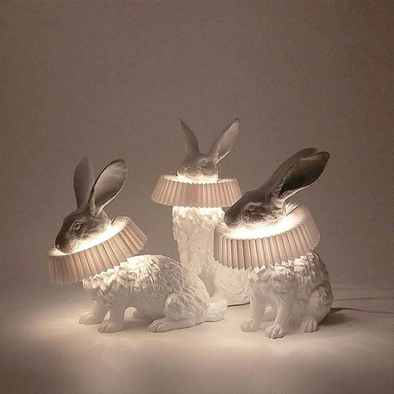 Alice Bellissimo LED Coniglio Lampada da Tavolo Vetro Trasparente Soggiorno/Camera da Letto