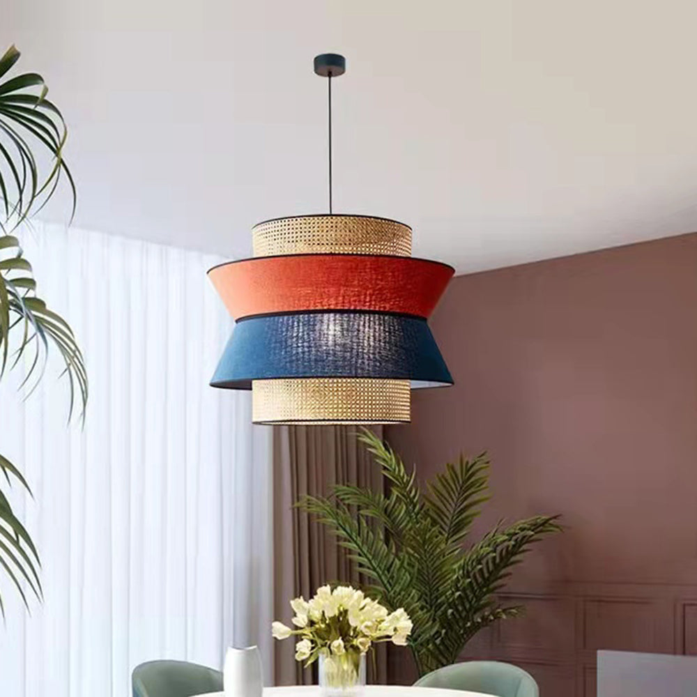 Ritta Moderno LED Lampada a Sospensione Arancione Blu Scuro Metallo PVC Soggiorno/Camera da Letto/Sala da Pranzo