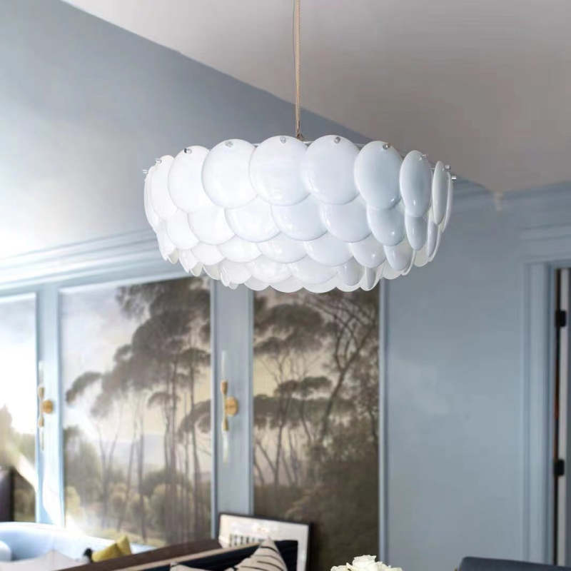 Lottie Bellissimo Moderno LED Germoglio Lampadari Bianco Arte Deco Foglia Ceramica Metallo Soggiorno/Camera da Letto