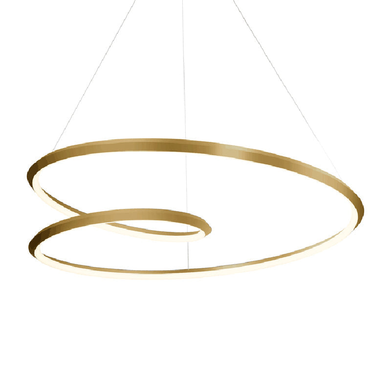 Arisha Moderno LED Cerchio Curvo Lampade a sospensione Metallo Nero/Oro Soggiorno/Camera da Letto