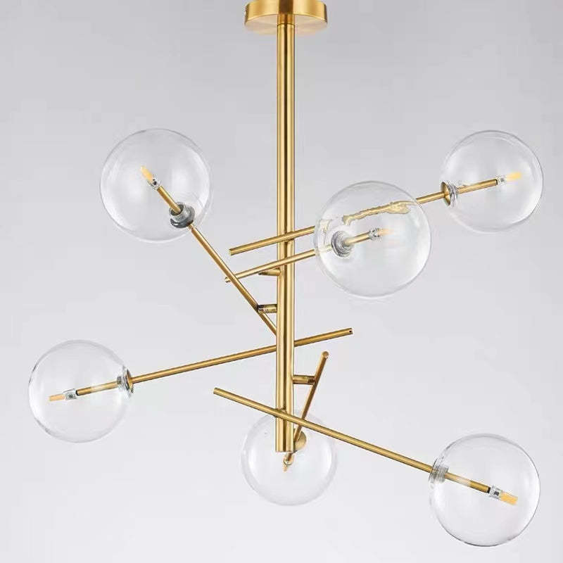 Nordic Lampada a Sospensione Vetro/Metallo Ramo Bolle Soggiorno/Sala da Pranzo Moderna