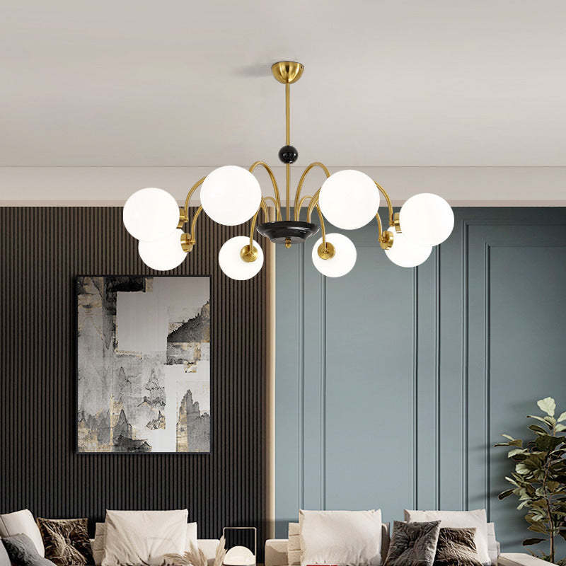 Khloe Moderno LED Lampada a Sospensione Metallo Vetro Bianco Sfera Soggiorno/Camera da Letto