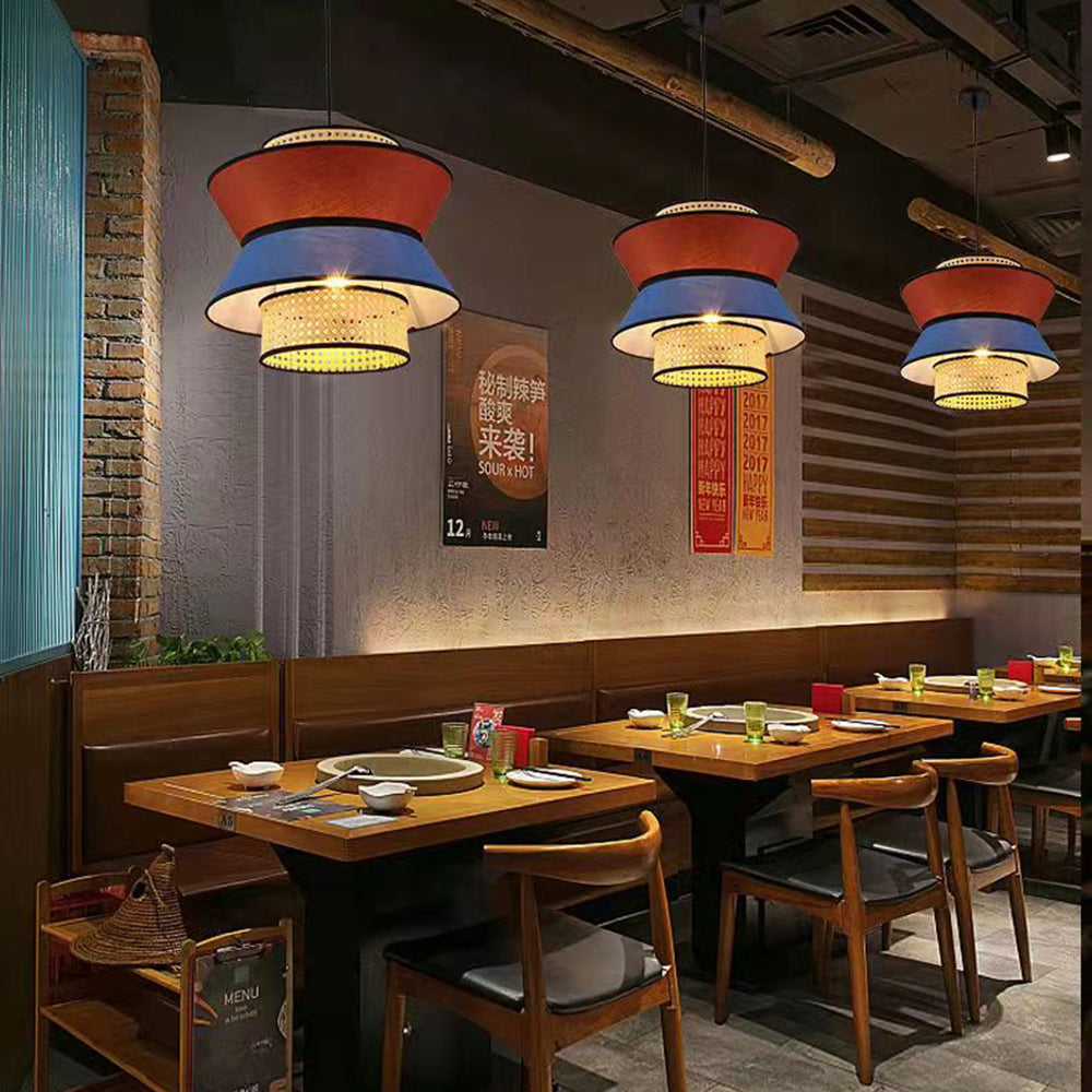 Ritta Moderno LED Lampada a Sospensione Arancione Blu Scuro Metallo PVC Soggiorno/Camera da Letto/Sala da Pranzo