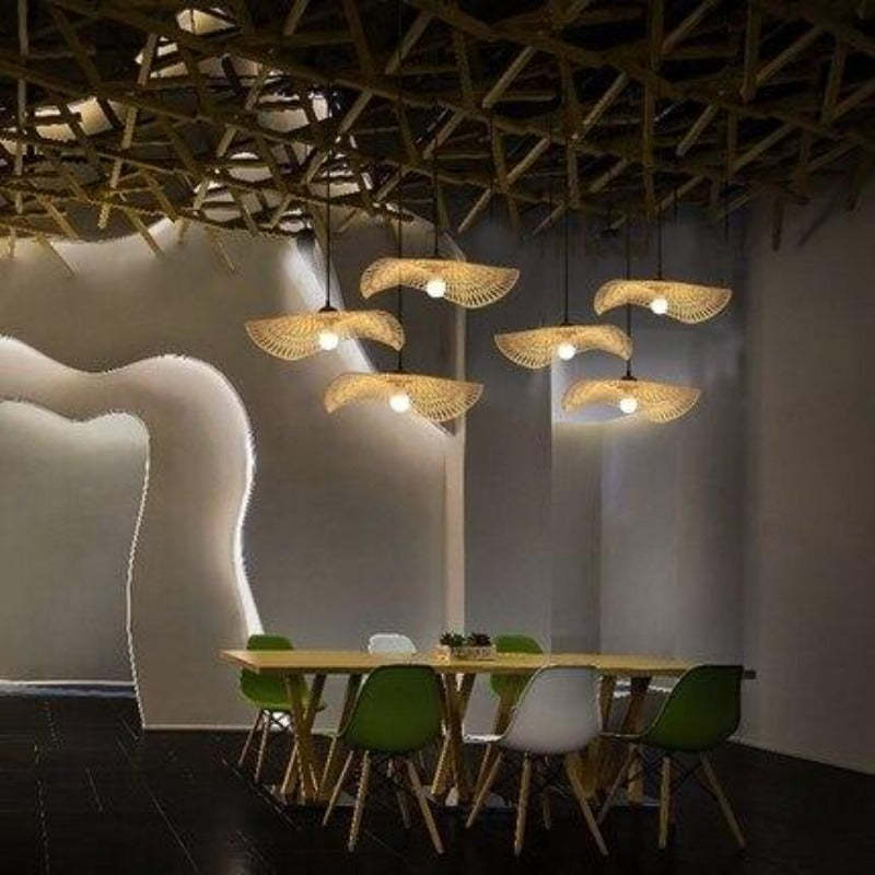 Muto Lampada a Sospensione Rattan Intrecciato Sala da Pranzo/Camera da Letto/Ristorante