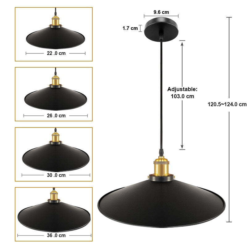 Alessio Moderna Industriale LED Lampada a Sospensione Metallo Nero Soggiorno/Camera da Letto