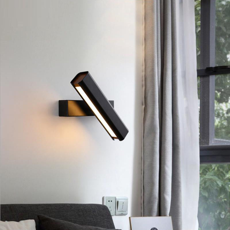 Arisha Moderno LED Rettangolare Girevole Applique Metallo Nero/Bianco Soggiorno/Camera da Letto
