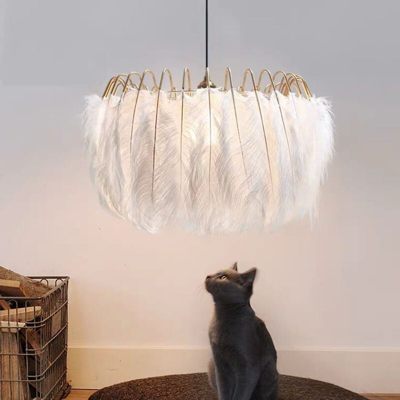 O'Moore Elegante LED Lampade a Sospensione Piuma Nero/Bianco Camera da Letto/Soggiorno