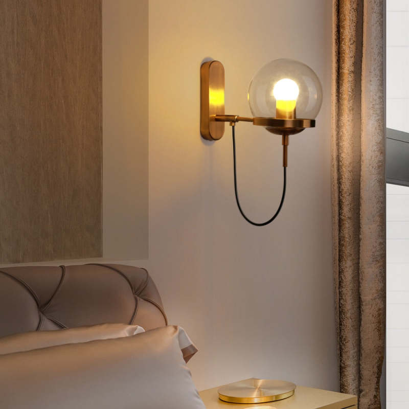 Silva Moderno LED Sfera Applique Metallo Vetro Nero/Bronzo Soggiorno/Camera da Letto