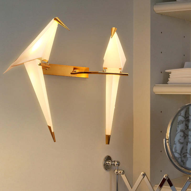 Arisha Bellissimo LED Uccello Art-Deco Applique Metallo Acrilico Soggiorno/Camera da Letto