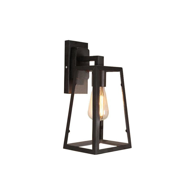 Silva Industriale Vintage LED Applique Metallo/Vetro Nero Sala da Pranzo/Soggiorno/Camera da Letto