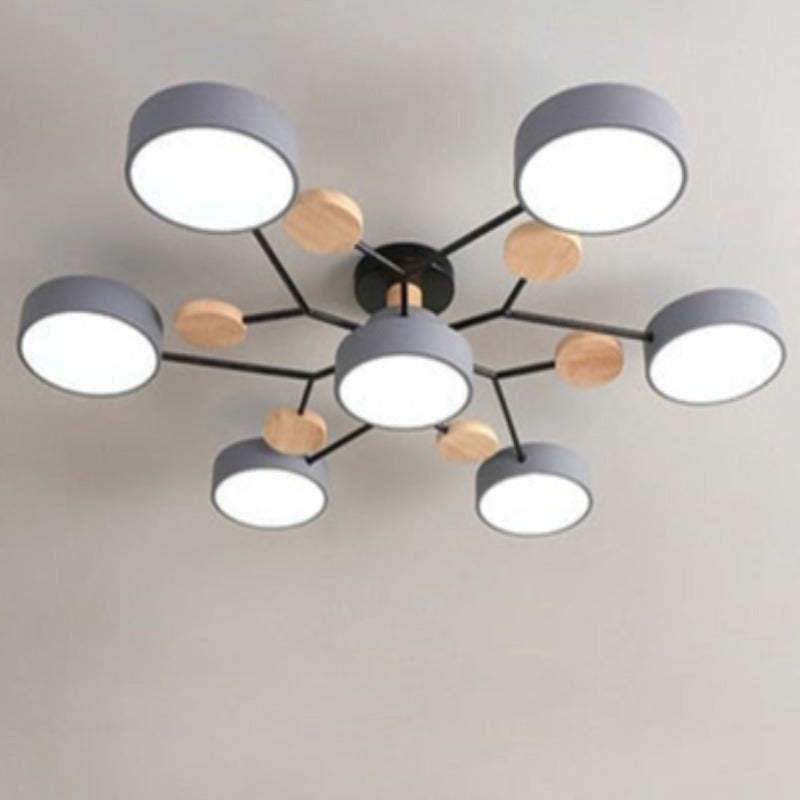 Arisha Moderne LED Plafoniere Metallo/Acrilico/Legno Bianco/Verde/Grigio Siggiorno