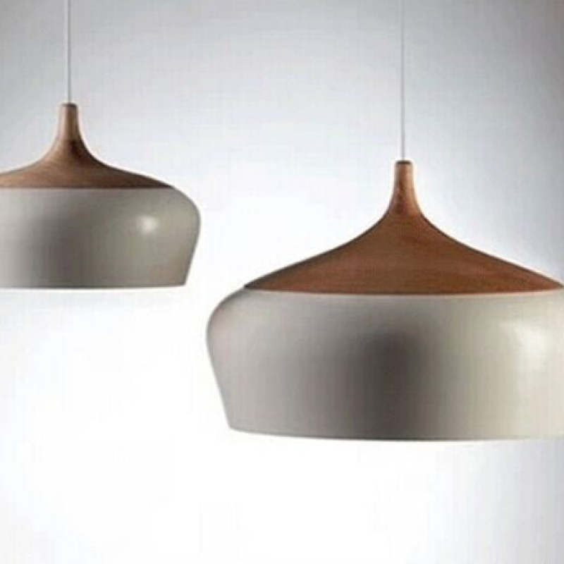 Arisha Minimalista Moderni LED Lampada a Sospensione Metallo Legno Nero/Bianco Sala da Pranzo/Soggiorno/Camera da Letto