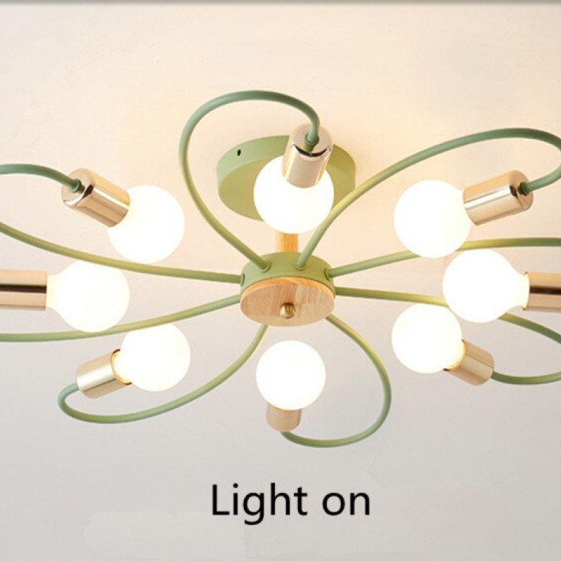 Lacey Elegante LED Bellissimo Plafoniera Metallo Vetro Fiore Grigia/Verde Soggiorno/Camera da Letto