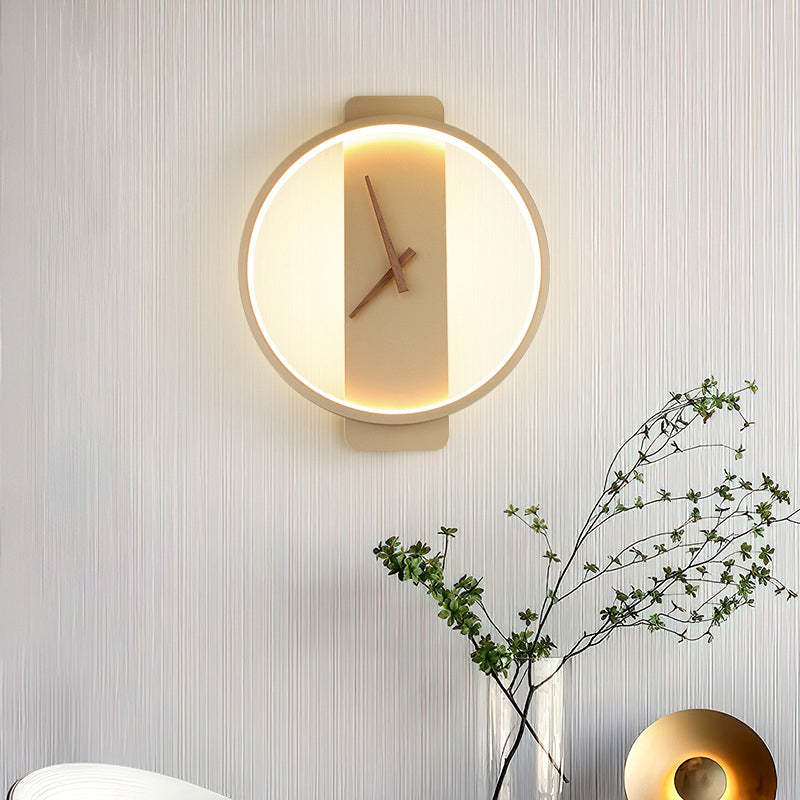 Nordic Moderno LED Orologio Applique Quadrato/Girare Metallo Acrilico Oro/Nero Soggiorno/Camera da Letto