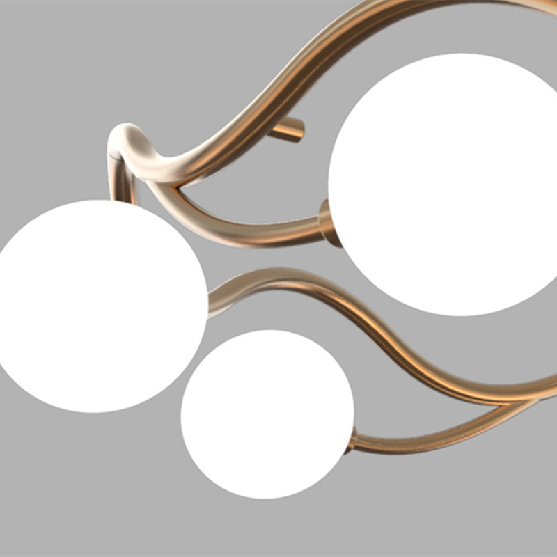 Valentina Moderno LED Elegante Lampada a Sospensione Metallo Vetro Bianco Oro Soggiorno/Camera da Letto